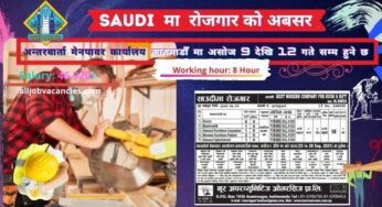 Job Vacancy From Saudi for Various Faculty for Nepali Candidate