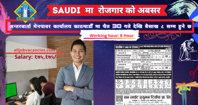 Restaurant Manager Job Vacancy in Saudi Arabia | Saudi Demand in Nepal
