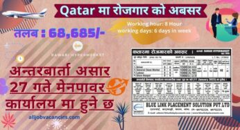 Qatar Hypermarket Job Demand in Nepal | 20 Vacancy for Driver Cleaner Labour and Store Keeper